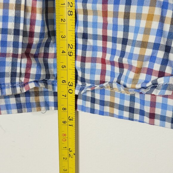 Simons Men's Multi Checkered 100% Cotton Casual Button Down Shirt Pocket Size XL - Picture 9 of 11